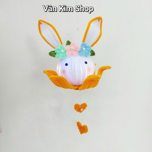 Lồng đèn con thỏ kẽm nhung handmade by Vân Kim